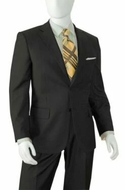 Vinci Men's 2 Piece Poplin Outlet Suit - 2 Button Jacket 13 Vinci Men's 2 Piece Poplin Outlet Suit - 2 Button Jacket -Empire Shop d62et charcoal 21