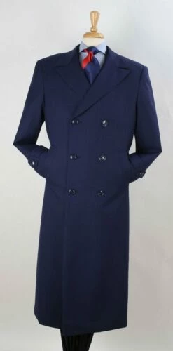 Apollo King Men's Full Length Top Coat - Banded Wrists