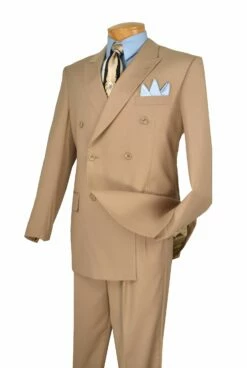 Vinci Men's 2 Piece Executive Suit - Double Breasted -Empire Shop dc900 1 beige 2 1