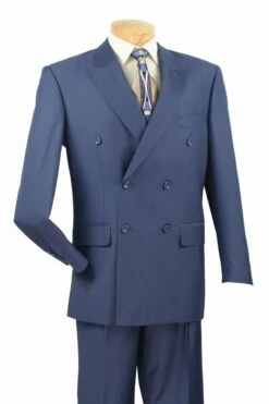 Vinci Men's 2 Piece Executive Suit - Double Breasted -Empire Shop dc900 1 blue en 1
