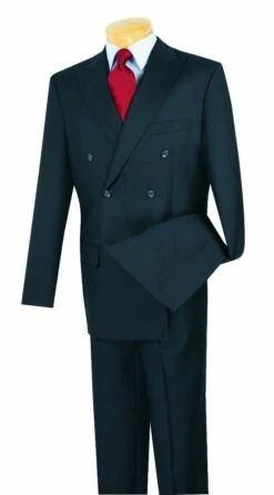Vinci Men's Outlet 2 Piece Executive Suit - Double Breasted -Empire Shop dc900 1 navy 18 2