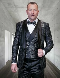 Statement Men's 3 Piece Fashion Tuxedo - Floral Pattern