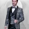 Statement Men's 3 Piece Modern Fit Tuxedo - Swirl Pattern -Empire Shop delano 5 black