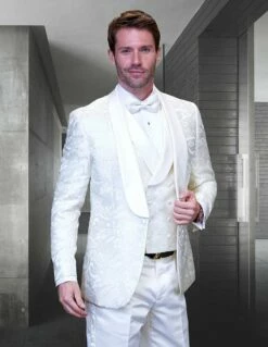 Statement Men's 3 Piece Fashion Tuxedo - Elegant Two Tone