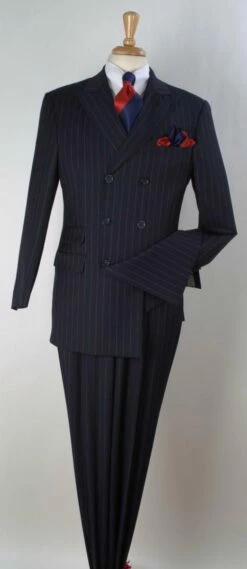 Apollo King Men's 3pc 100% Wool Outlet Double Breasted Suit - Fashion Design