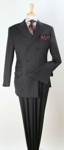 Apollo King Men's 3pc 100% Wool Outlet Double Breasted Suit - Fashion Design -Empire Shop dh631 1 1 2