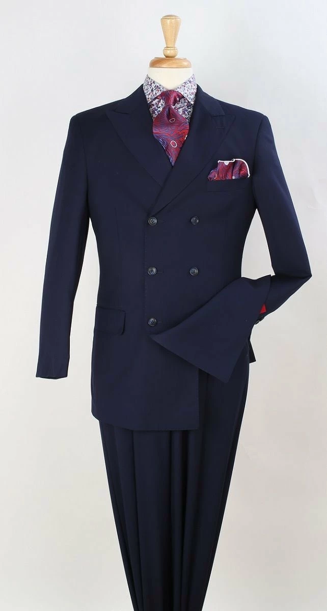 Apollo King Men's 2pc Double Breasted Suit - Wide Peak Lapel 4 Apollo King Men's 2pc Double Breasted Suit - Wide Peak Lapel - Image 2