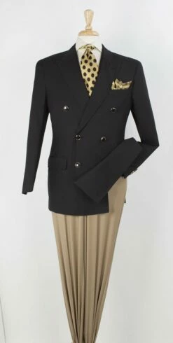 Apollo King Men's Double Breasted Sport Coat - Peak Lapel
