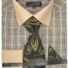 Avanti Uomo Men's French Cuff Dress Shirt Set - Plaid Windowpane 2 Avanti Uomo Men's French Cuff Dress Shirt Set - Plaid Windowpane -Empire Shop dn107m black