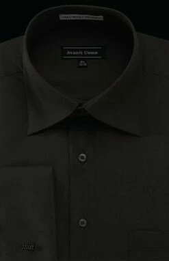 Avanti Uomo Men's Outlet French Cuff Dress Shirt - Wrinkle Free Fabric 15 Avanti Uomo Men's Outlet French Cuff Dress Shirt - Wrinkle Free Fabric -Empire Shop dn32m black 1 20 1 2