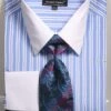 Avanti Uomo Men's French Cuff Shirt Set - Bold Double Stripe -Empire Shop dn87m blue