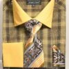 Avanti Uomo Men's French Cuff Shirt Set - Bold Plaid