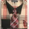 Avanti Uomo Men's French Cuff Shirt Set - Burberry Check 1 Avanti Uomo Men's French Cuff Shirt Set - Burberry Check -Empire Shop dn91m beige