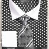 Avanti Uomo Men's Outlet 100% Cotton French Cuff Shirt Set - Polka Dots 1 Avanti Uomo Men's Outlet 100% Cotton French Cuff Shirt Set - Polka Dots -Empire Shop dn92m black 10
