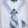 Avanti Uomo Men's French Cuff Dress Shirt Set - Gradient Stripes -Empire Shop dn96mblue
