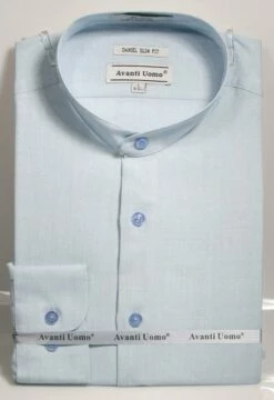 Avanti Uomo Men's Slim Fit Dress Shirt Set - Banded Collar