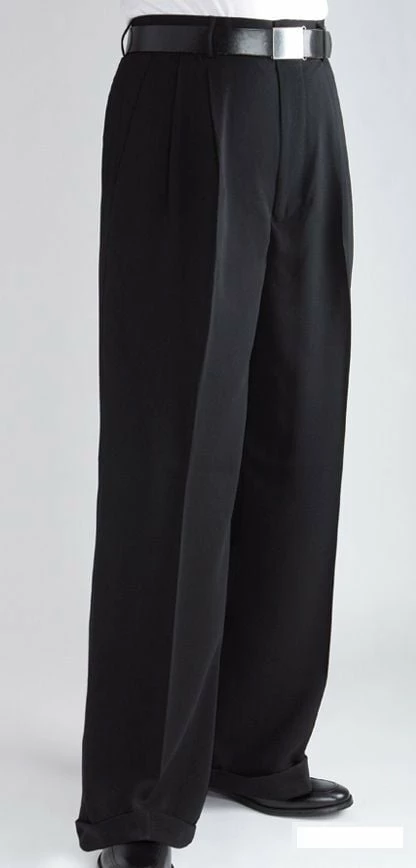 Daniel Ellissa Men's Outlet Wide Leg Pants - Double Pleated -Empire Shop dp106 black 19