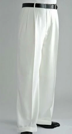 Daniel Ellissa Men's Outlet Wide Leg Pants - Double Pleated -Empire Shop dp106 ivory 19