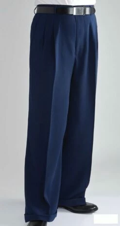 Daniel Ellissa Men's Outlet Wide Leg Pants - Double Pleated -Empire Shop dp106 navy 19