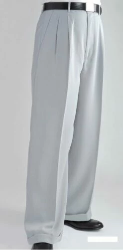 Daniel Ellissa Men's Outlet Wide Leg Pants - Double Pleated -Empire Shop dp106 silver 19