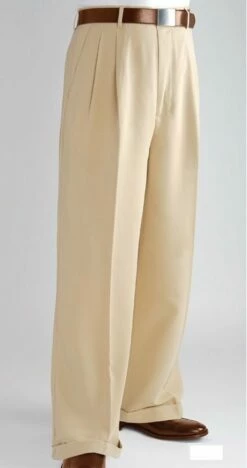 Daniel Ellissa Men's Outlet Wide Leg Pants - Double Pleated -Empire Shop dp106 tan 19