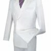 Vinci Men's 2 Piece Executive Suit - Stylish Double Breasted -Empire Shop dpp white 2 1 1