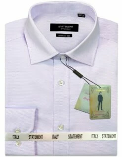 Statement Men's Long Sleeve 100% Cotton Shirt - Pin Dot -Empire Shop ds101 lavander