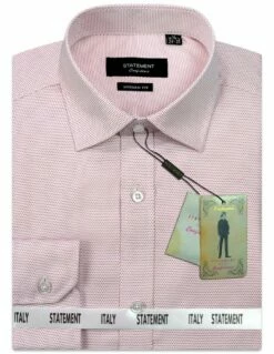 Statement Men's Outlet Long Sleeve 100% Cotton Shirt - Pin Dot