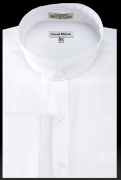Daniel Ellissa Men's Solid Banded French Cuff Dress Shirt