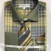 Daniel Ellissa Men's French Cuff Shirt Set - Colorful Geometric -Empire Shop ds3785p2 dk lime