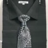 Daniel Ellissa Men's French Cuff Shirt Set - Stylish Mini Dot -Empire Shop ds3797p2 black