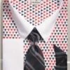 Daniel Ellissa Men's French Cuff Shirt Set - Triangle Dots -Empire Shop ds3802p2red