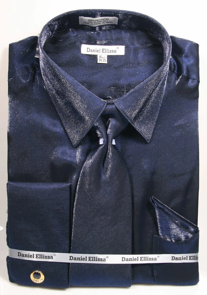 Daniel Ellissa Men's French Cuff Shirt Set - Metallic Velvet 5 Daniel Ellissa Men's French Cuff Shirt Set - Metallic Velvet - Image 3