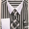 Daniel Ellissa Men's French Cuff Shirt Set - Fashion Bold Stripes -Empire Shop ds3813p2blk wht