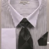 Daniel Ellissa Men's French Cuff Shirt Set - Dark Accented Tie -Empire Shop ds3814p2black