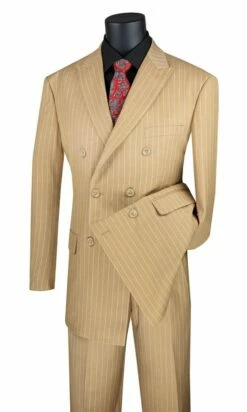 Vinci Men's 2 Piece Double Breasted Suit - Banker Pinstripe 13 Vinci Men's 2 Piece Double Breasted Suit - Banker Pinstripe -Empire Shop dss 4 camel web en 2
