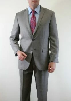 Tazio Men's 2 Piece Slim Fit Suit - Modern Cut Silky Sharkskin -Empire Shop earth tan