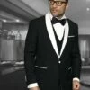 Statement Men's 3 Piece Wool Tuxedo - Stylish Accents 2 Statement Men's 3 Piece Wool Tuxedo - Stylish Accents -Empire Shop encore black 2