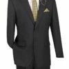 Vinci Men's 2 Piece Wool Feel Executive Suit - Modern Business -Empire Shop f 2c900 black 2 1
