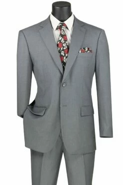 Vinci Men's 2 Piece Wool Feel Executive Suit - Modern Business -Empire Shop f 2c900 m gray 2 1
