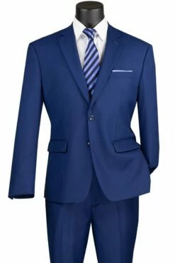 Vinci Men's 2 Piece Wool Feel Executive Suit - Modern Business -Empire Shop f 2c900 twilight blue 2