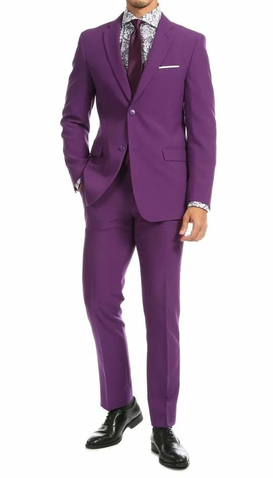 Vinci Men's 2 Piece Poplin Discount Suit - Clean Cut Look 4 Vinci Men's 2 Piece Poplin Discount Suit - Clean Cut Look - Image 2