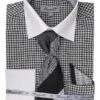 Fratello Men's French Cuff Dress Shirt Set - Star Pattern 2 Fratello Men's French Cuff Dress Shirt Set - Star Pattern -Empire Shop frv4157p2 black