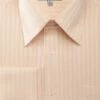 Fratello Men's French Cuff Dress Shirt - Herringbone Stripe -Empire Shop frv4906 peach