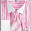 Fratello Men's French Cuff Dress Shirt Set - Jacquard Two Tone -Empire Shop fuchsia 17