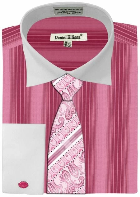Daniel Ellissa Men's French Cuff Dress Shirt Set - Basic Two Tone 7 Daniel Ellissa Men's French Cuff Dress Shirt Set - Basic Two Tone - Image 5