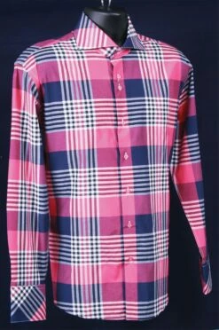 Daniel Ellissa Men's Fashion Dress Shirt - Multi Checker -Empire Shop fuchsia 6