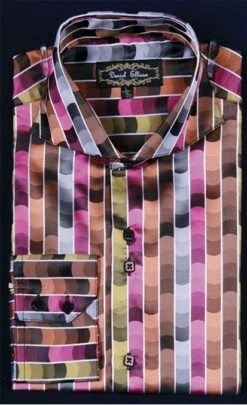 Daniel Ellissa Men's Fashion Dress Shirt - Multi Brick Print 10 Daniel Ellissa Men's Fashion Dress Shirt - Multi Brick Print -Empire Shop fuchsia 8