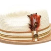 Bruno Capelo Men's Fedora Style Straw Hat - Accented Crown -Empire Shop giancarlo beige