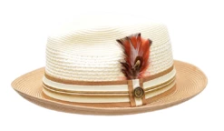Bruno Capelo Men's Fedora Style Straw Hat - Accented Crown